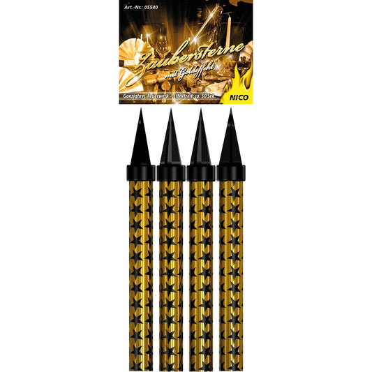 NICO Zaubersterne gold, ca. 50 s, 4er-Btl.
