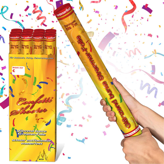 NICO Confetti-Shooter 60 cm, bunt metallic - 2 Rollen