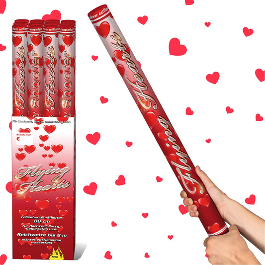 NICO Confetti-Shooter 80 cm, Rote Herzen - 2 Rollen