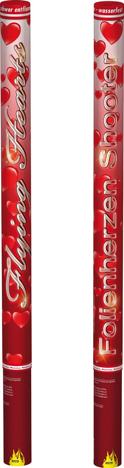 NICO Confetti-Shooter 80 cm, Rote Herzen - 2 Rollen