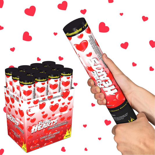 NICO Confetti-Shooter 30 cm, Rot Herzen - 2 Rollen