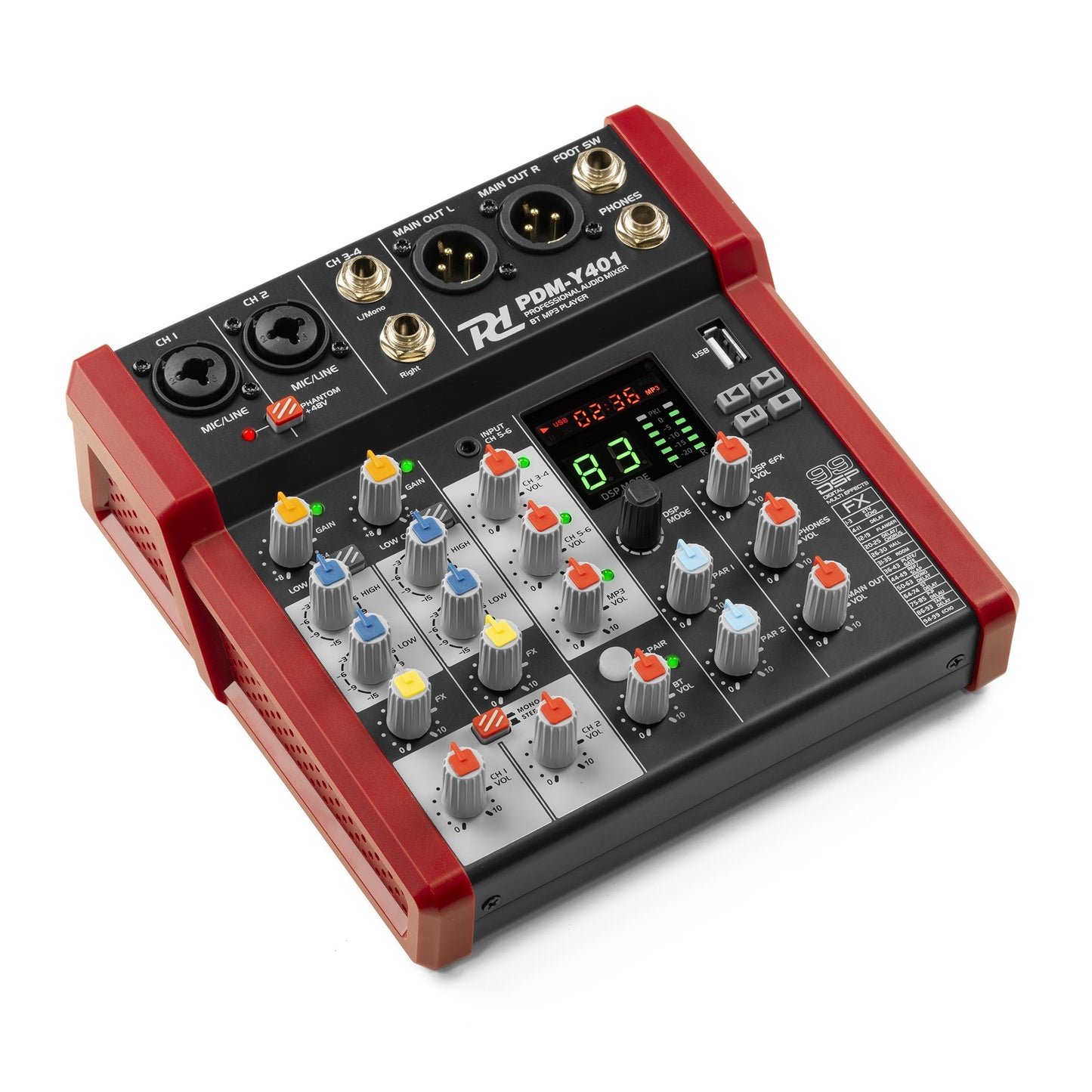 Power Dynamics PDM-Y401 Studio Music Mixer 4-Ch