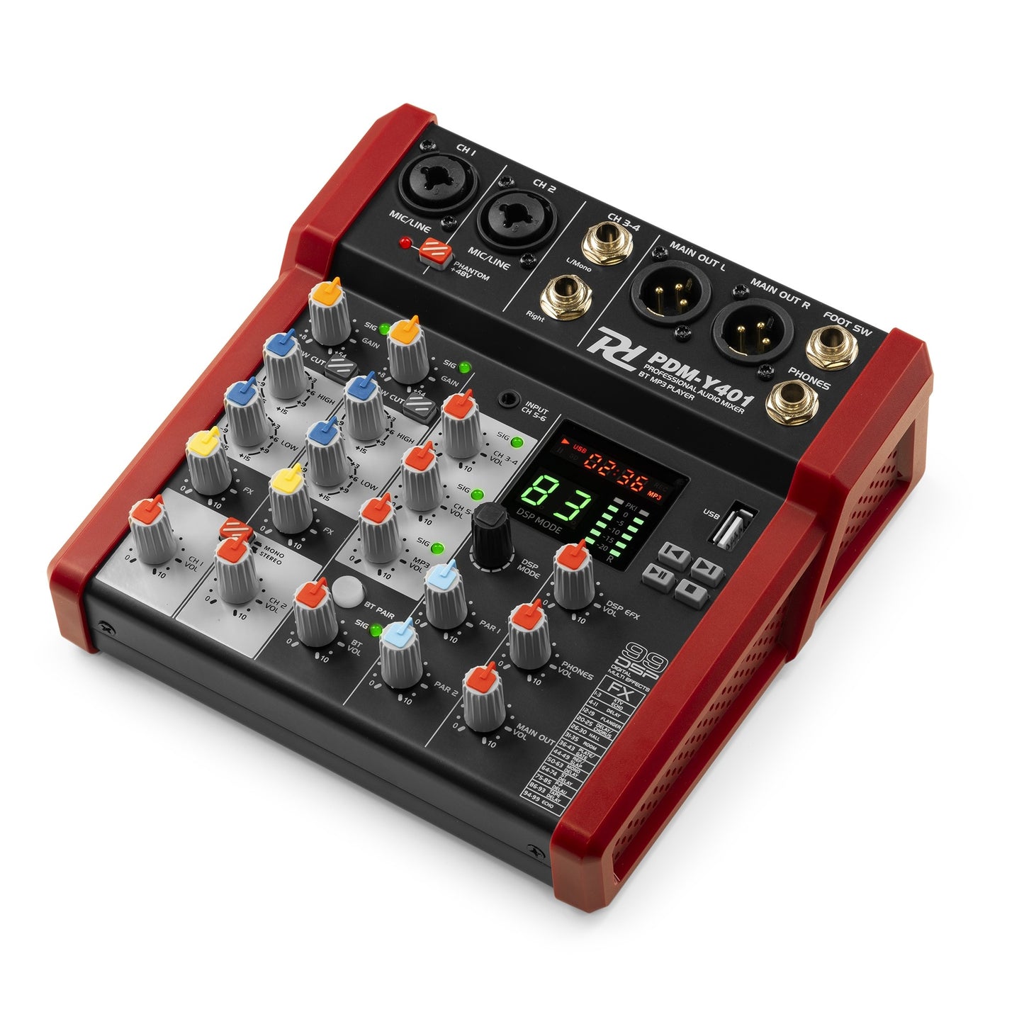 Power Dynamics PDM-Y401 Studio Music Mixer 4-Ch