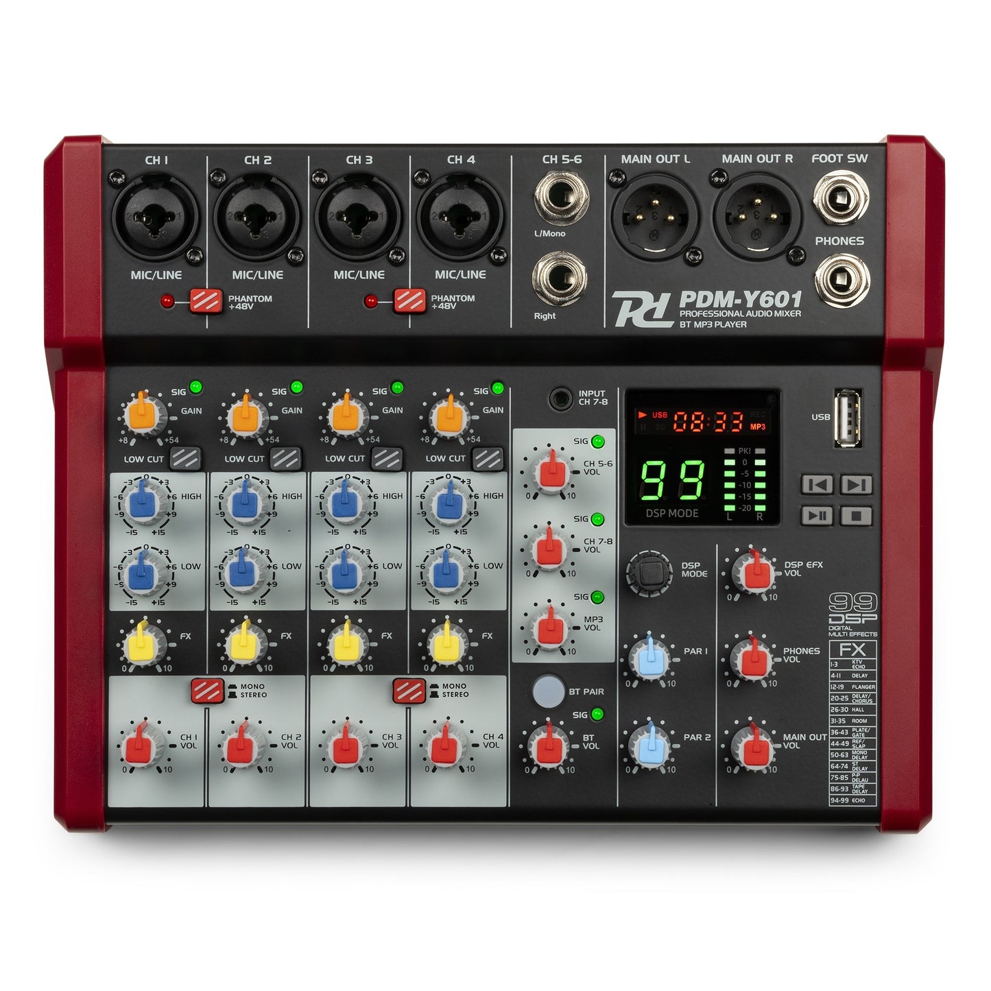 Power Dynamics PDM-Y601 Studio Music Mixer 6-Ch