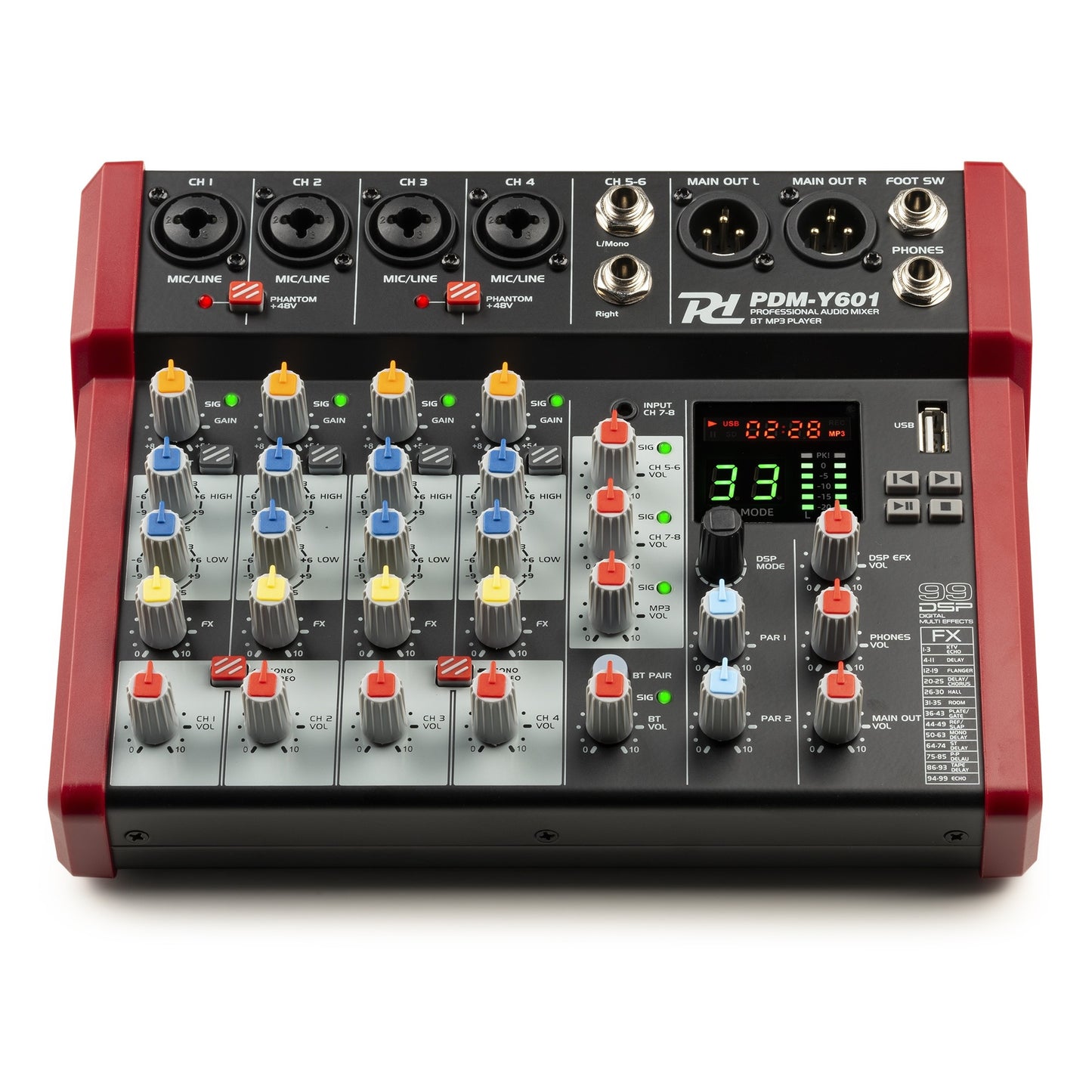 Power Dynamics PDM-Y601 Studio Music Mixer 6-Ch