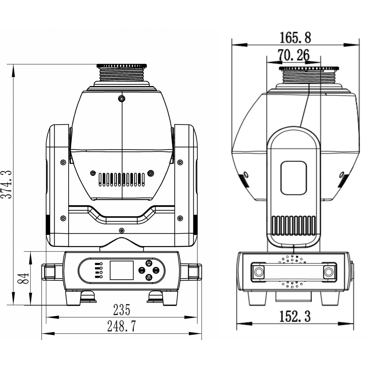 JB Systems Explorer Spot, LED-Moving-Head, 120 Watt LED mit manuellem Zoom